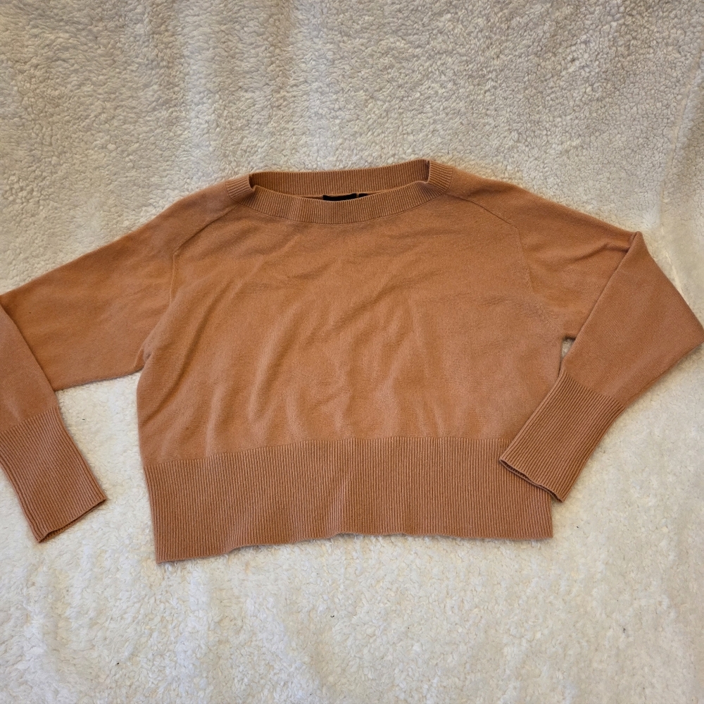 Theory Orange Cashmere Boatneck Sweater- Size Large